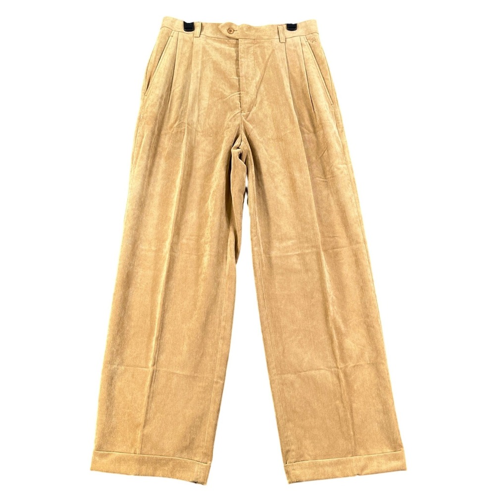 Stacy Adams Dress Pants Mens 34x33 Sienna Double Pleated Cuffed Formal Work